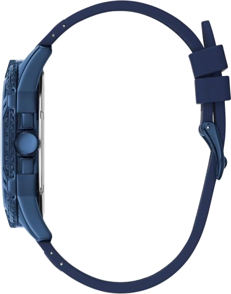  Shop Authentic Guess Frontier Crystals Blue Dial Blue Silicon Strap Watch For Men - W1132G4 - Luxxuri