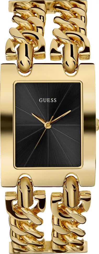  Shop Authentic Guess Trend Multi Chain Black Dial Gold Steel Strap Watch for Women - U1117L5 - Luxxuri