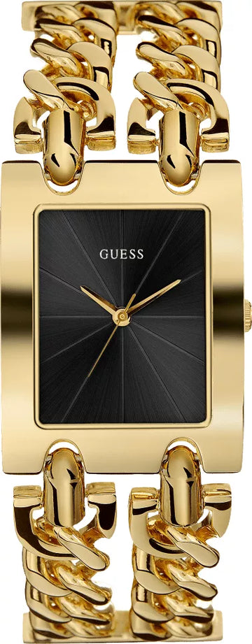  Shop Authentic Guess Trend Multi Chain Black Dial Gold Steel Strap Watch for Women - U1117L5 - Luxxuri
