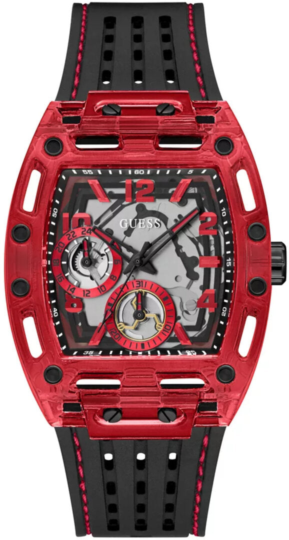  Shop Authentic Guess Phoenix Multifunction Analog Red Dial Black Silicone Strap Watch For Men - GW0499G4 - Luxxuri