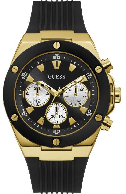  Shop Authentic Guess Poseidon Chronograph Black Dial Black Rubber Strap Watch for Men - GW0057G1 - Luxxuri