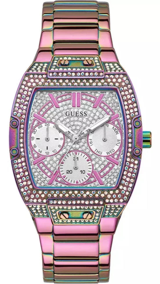  Shop Authentic Guess Phoenix Chronograph Crystals Silver Dial Pink Steel Strap Watch For Women - GW0104L4 - Luxxuri