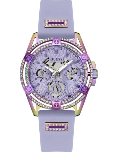  Shop Authentic Guess Queen Quartz Purple Dial Purple Silicone Strap Watch For Women - GW0536L4 - Luxxuri