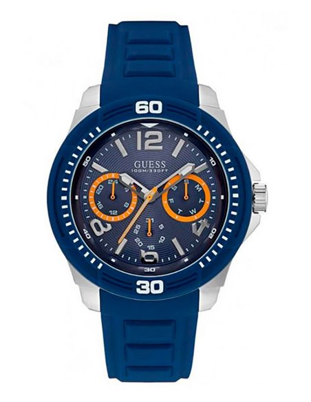  Shop Authentic Guess Trade Blue Dial Blue Silicone Strap Watch for Men - W0967G2 - Luxxuri