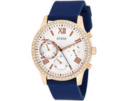  Shop Authentic Guess Solar White Rose Gold Dial Blue Rubber Strap Watch For Women - W1135L3 - Luxxuri