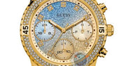  Shop Authentic Guess Confetti Diamonds Gold Dial Gold Steel Strap Watch for Women - W0774L2 - Luxxuri