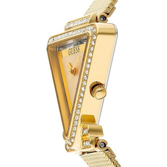  Shop Authentic Guess Fame Diamonds Gold Dial Gold Mesh Bracelet Watch for Women - GW0508L2 - Luxxuri