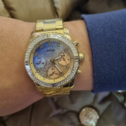  Shop Authentic Guess Confetti Diamonds Gold Dial Gold Steel Strap Watch for Women - W0774L2 - Luxxuri