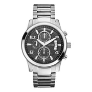  Shop Authentic Guess Exec Chronograph Quartz Black Dial Silver Steel Strap Watch For Men - W0075G1 - Luxxuri