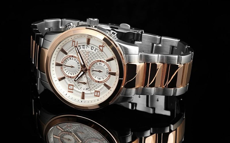  Shop Authentic Guess Exec Chronograph White Dial Two Tone Steel Strap Watch for Men - W0075G2 - Luxxuri