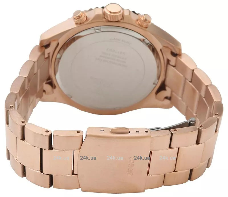  Shop Authentic Guess Chaser Chronograph Black Dial Rose Gold Steel Strap Watch for Men - W0170G3 - Luxxuri