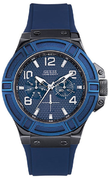  Shop Authentic Guess Rigor Analog Blue Dial Blue Rubber Strap Watch For Men - W0248G5 - Luxxuri