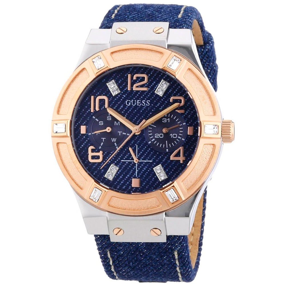  Shop Authentic Guess Jet Setter Analog Blue Dial Blue Denim Strap Watch For Women - W0289L1 - Luxxuri