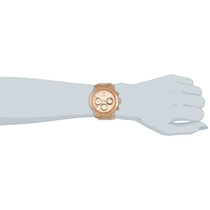  Shop Authentic Guess Sunrise Quartz Rose Gold Dial Rose Gold Steel Strap Watch For Women - W0330L2 - Luxxuri