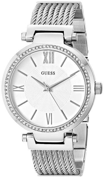  Shop Authentic Guess Soho Silver DIal Stainless Steel Mesh Bracelet Watch For Women - W0638L1 - Luxxuri