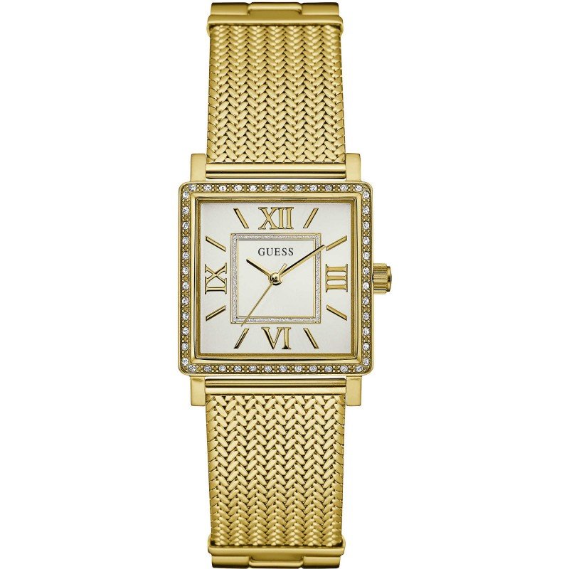  Shop Authentic Guess White Dial Gold Mesh Bracelet Watch For Women - W0826L2 - Luxxuri