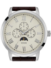 Shop Authentic Guess Delancy Quartz White Dial Brown Leather Strap Watch For Men - W0870G1 - Luxxuri