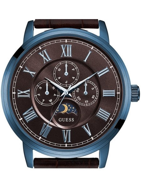  Shop Authentic Guess Delancy Analog Brown Dial Brown Leather Strap Watch For Men - W0870G3 - Luxxuri