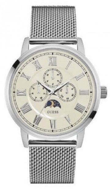  Shop Authentic Guess Delancy White Dial Silver Mesh Bracelet Watch for Men - W0871G4 - Luxxuri