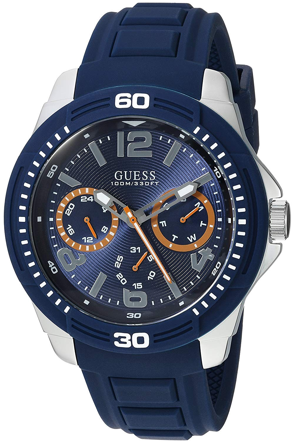  Shop Authentic Guess Trade Blue Dial Blue Silicone Strap Watch for Men - W0967G2 - Luxxuri