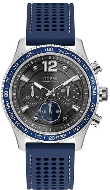 Shop Authentic Guess Fleet Chronograph Black Dial Blue Rubber Strap Watch for Men - W0971G2 - Luxxuri