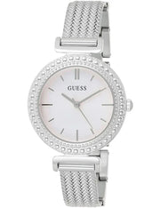  Shop Authentic Guess Quartz Silver Dial Silver Mesh Bracelet Watch For Women - W1152L1 - Luxxuri