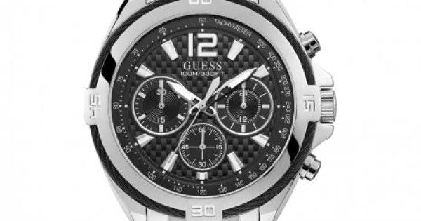  Shop Authentic Guess Surge Chronograph Black Dial Silver Steel Strap Watch for Men - W1258G1 - Luxxuri