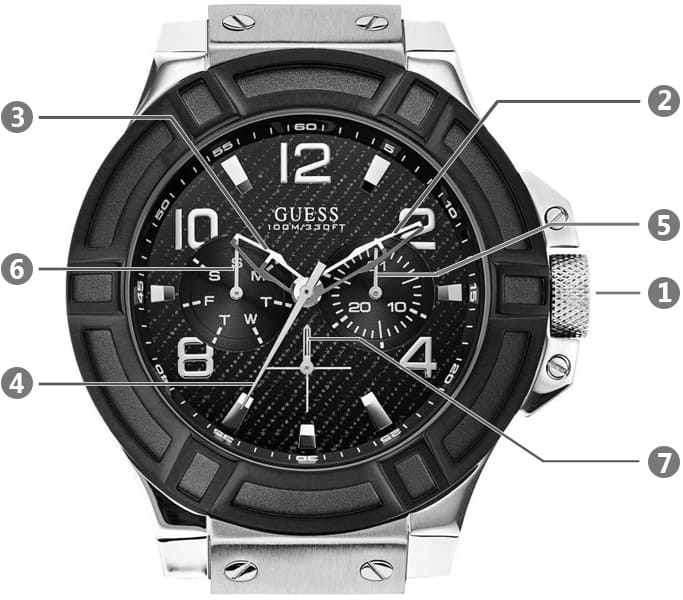  Shop Authentic Guess Indovina Quartz Black Dial Black Leather Strap Watch For Men - W0040G9 - Luxxuri