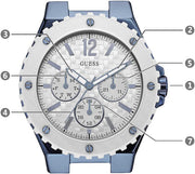  Shop Authentic Guess Overdrive Chronograph White Dial White Rubber Strap Watch for Women - W0149L6 - Luxxuri