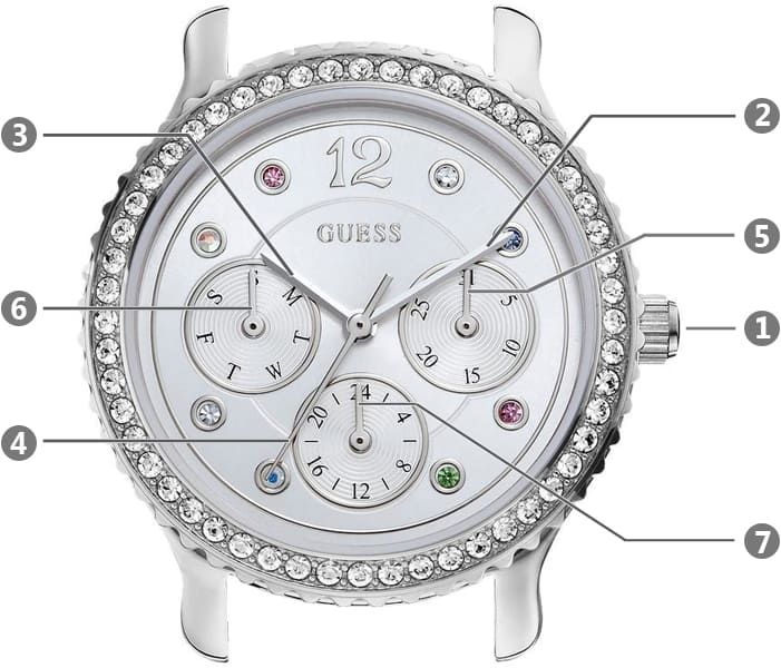  Shop Authentic Guess Enchanting Diamonds Silver Dial Silver Steel Strap Watch for Women - W0305L1 - Luxxuri