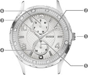  Shop Authentic Guess Siren White Dial Silver Steel Strap Watch for Women - W0442L1 - Luxxuri