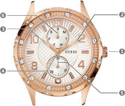  Shop Authentic Guess Siren Diamonds White Dial Rose Gold Steel Strap Watch for Women - W0442L3 - Luxxuri