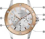  Shop Authentic Guess Mist Quartz Silver Dial Two Tone Steel Strap Watch For Women - W0443L4 - Luxxuri