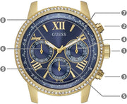  Shop Authentic Guess Sunrise Blue Dial with Diamonds Blue Rubber Strap Watch For Women - W0616L2 - Luxxuri