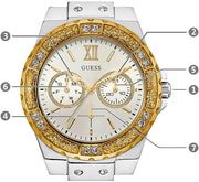  Shop Authentic Guess Limelight Quartz Silver Dial White Leather Strap Watch For Women - W0775l8 - Luxxuri
