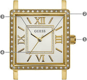 Shop Authentic Guess White Dial Gold Mesh Bracelet Watch For Women - W0826L2 - Luxxuri