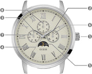  Shop Authentic Guess Delancy Quartz White Dial Brown Leather Strap Watch For Men - W0870G1 - Luxxuri