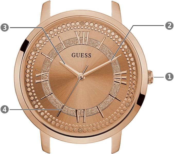  Shop Authentic Guess Montauk Rose Gold Dial Rose Gold Steel Strap Watch For Women - W0933L3 - Luxxuri