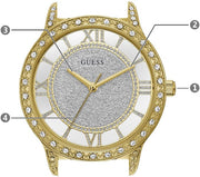  Shop Authentic Guess Analog Diamonds Silver Dial Gold Steel Strap Watch For Women - W1013l2 - Luxxuri