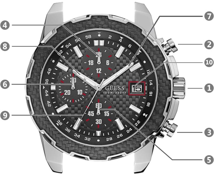  Shop Authentic Guess Octane Chronograph Black Dial Two Tone Steel Strap Watch for Men - W1046G1 - Luxxuri