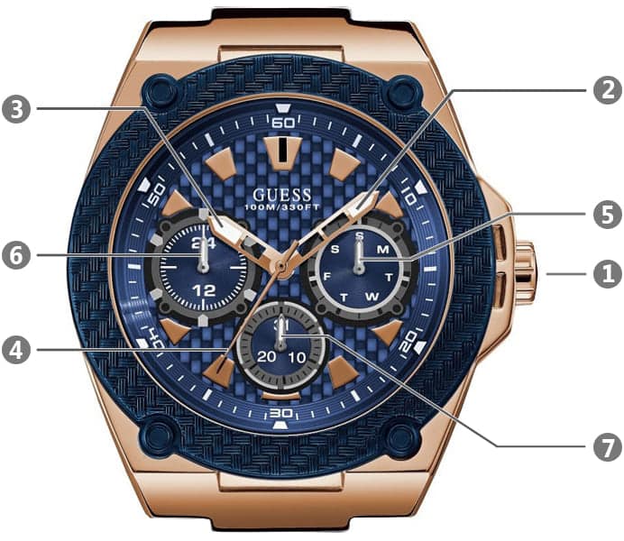  Shop Authentic Guess Legacy Blue Dial Blue Silicone Strap Watch For Men - W1049G2 - Luxxuri