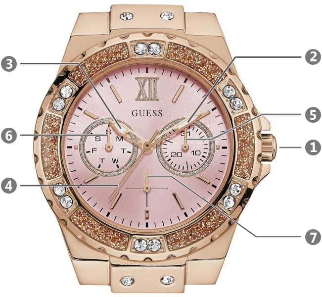  Shop Authentic Guess Rose Gold Dial with Diamonds Pink Rubber Strap Watch For Women - W1053L3 - Luxxuri