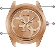  Shop Authentic Guess G-Twist Rose Gold Dial Rose Gold Steel Strap Watch for Women - W1082L3 - Luxxuri