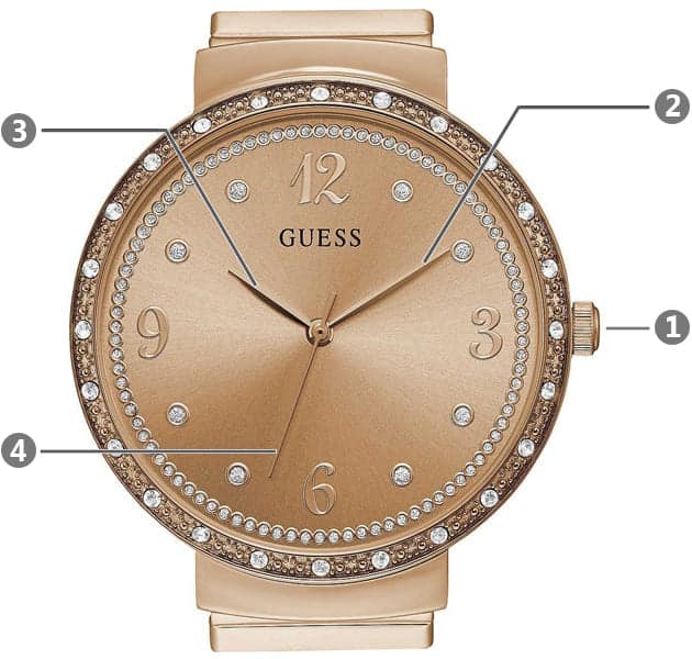  Shop Authentic Guess Chiffon Rose Gold Dial Mesh Bracelet Watch For Women - W1083L3 - Luxxuri