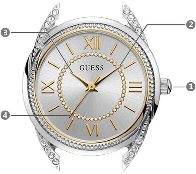  Shop Authentic Guess Whisper Silver Dial Gold Mesh Bracelet Watch for Women - W1084L2 - Luxxuri