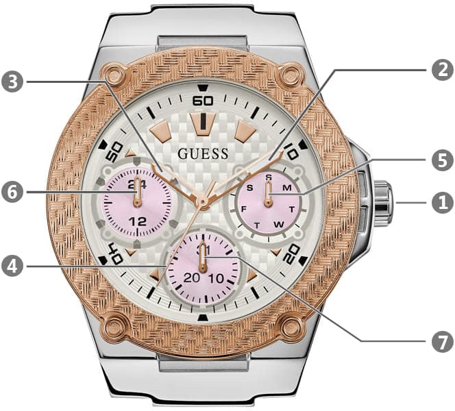  Shop Authentic Guess Zena Quartz White Dial Pink Rubber Strap Watch For Women - W1094L4 - Luxxuri