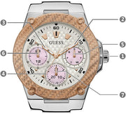  Shop Authentic Guess Zena Quartz White Dial Pink Rubber Strap Watch For Women - W1094L4 - Luxxuri