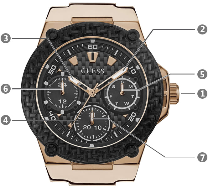  Shop Authentic Guess Zena Chronograph Black Dial Black Rubber Strap Watch For Women - W1094L6 - Luxxuri