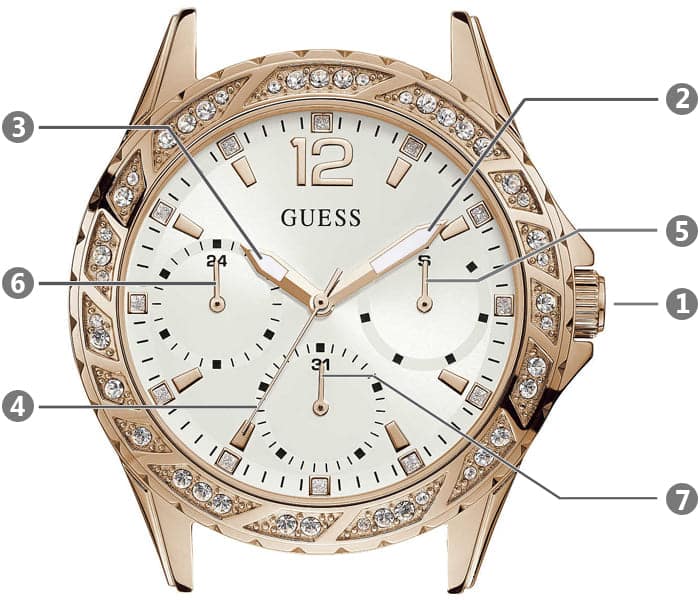  Shop Authentic Guess Swirl Quartz Silver Dial White Rubber Strap Watch For Women - W1096l2 - Luxxuri