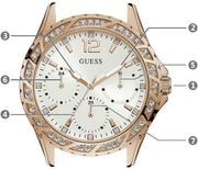  Shop Authentic Guess Swirl Quartz Silver Dial White Rubber Strap Watch For Women - W1096l2 - Luxxuri